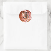 Sticker rose Monogramme "M" personnalisable (Sac)