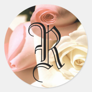 Sticker Rose Monogramme personnalisable