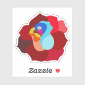 Sticker Rose multicolore mou (Feuille)