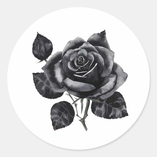 Sticker Rose noir (Devant)
