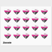 Sticker rose, noir, blanc rayé 16e anniversaire (Feuille)