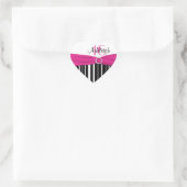 Sticker rose, noir, blanc rayé 16e anniversaire (Sac)
