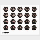 Sticker Rose Noir Or 60e Anniversaire Fête Favor (Feuille)