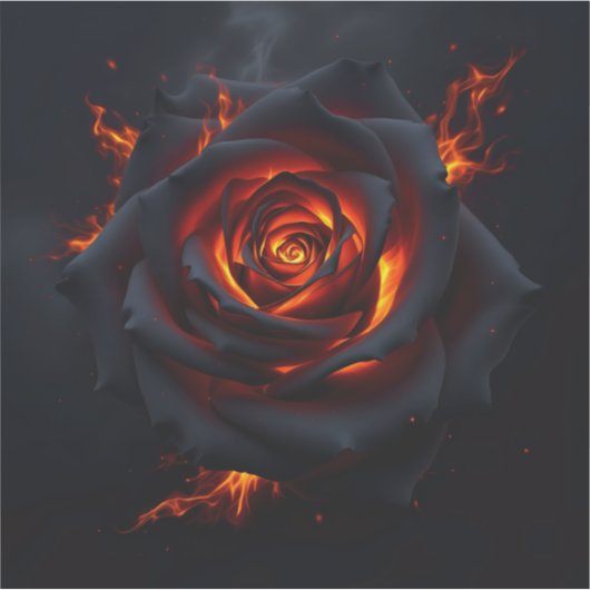 Sticker Rose of Fire  (Devant)