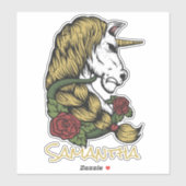 Sticker Rose or Unicorn (Feuille)