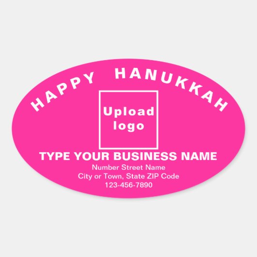 Sticker rose ovale pour les entreprises Hanoukka (Devant)