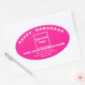 Sticker rose ovale pour les entreprises Hanoukka (Enveloppe)