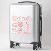 Sticker rose pâle preppy (Sur valise)