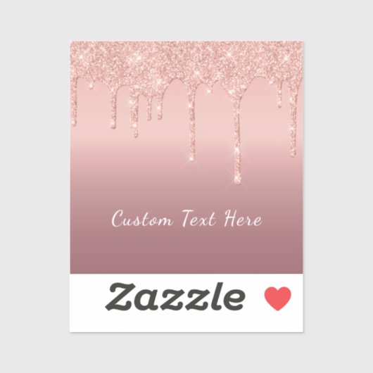 Sticker rose Parties scintillant or avec nom de te (Feuille)