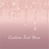 Sticker rose Parties scintillant or avec nom de te (Recto)