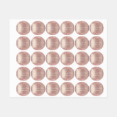 Sticker rose Parties scintillant or avec nom de te (Feuille)