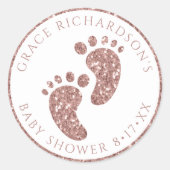 Sticker rose Parties scintillant or Baby shower Fa (Devant)