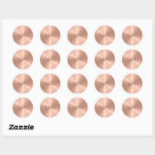 Sticker rose pour enveloppes d'or avec Monogramme (Feuille)
