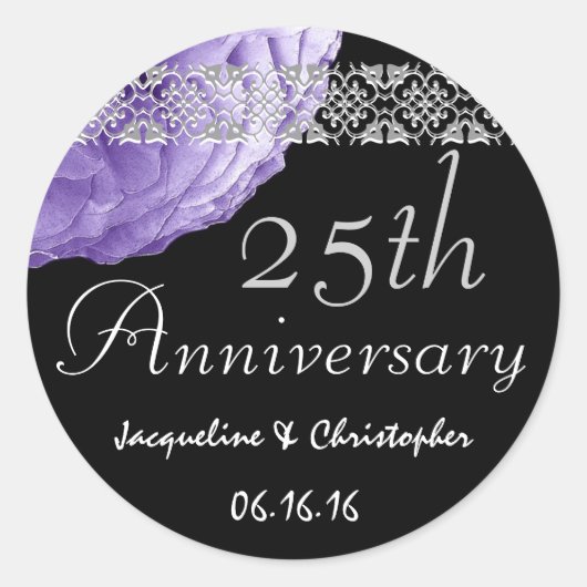 Sticker Rose PURPLE SILVER 25e Anniversaire (Devant)