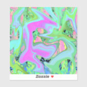 Sticker Rose Rétro et Art Liquide Bleu Clair sur Hydrangea (Feuille)