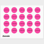 Sticker rose rond "I LOVE YOU" (Feuille)