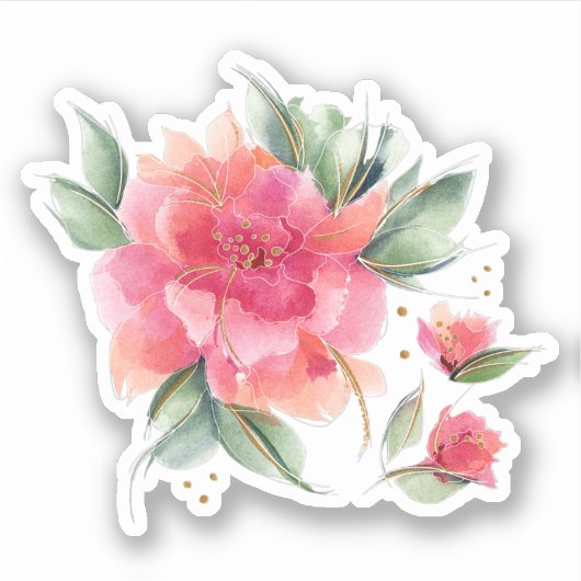 Sticker Rose rose (Devant)