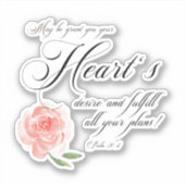 Sticker Rose rose cœur désir (Devant)
