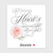 Sticker Rose rose cœur désir (Feuille)