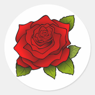 Sticker Rose rouge