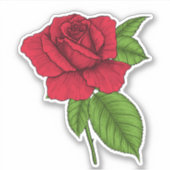 Sticker Rose rouge 2 (Devant)
