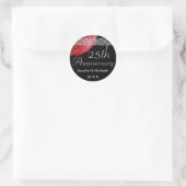 Sticker Rose ROUGE ARGENT 25e anniversaire (Sac)