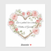 Sticker Rose rouge romantique rose rose florale mariage co (Feuille)