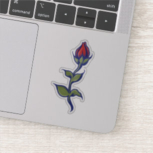 Sticker Rose rouge vintage