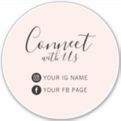 Sticker Rose | Suivre la promotion Instagram & Facebook (Devant)