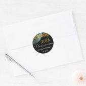Sticker Rose TURQUOISE & OR 20e anniversaire (Enveloppe)