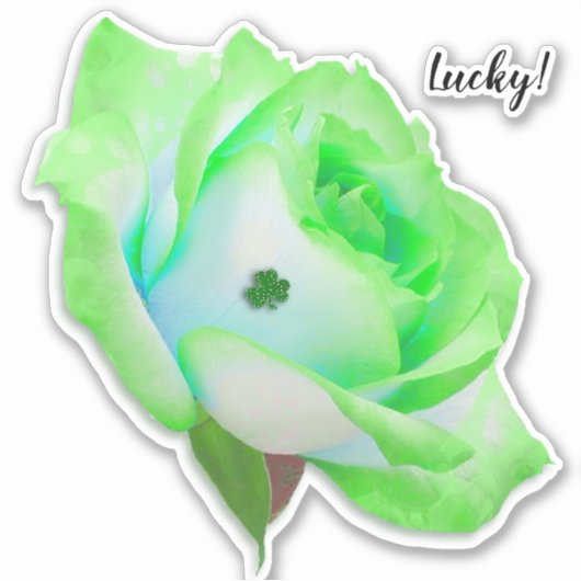 Sticker Rose vert avec Shamrock (Devant)