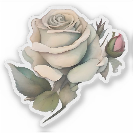 Sticker Rose Vintage Élégant (Devant)