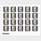 Sticker Rose Vintage rose blanc (Feuille)