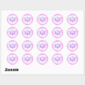 Sticker rose violet étoile Bat mitzvah Parti Favor (Feuille)