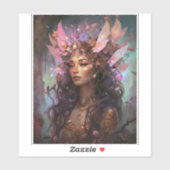 Sticker Rose violet Fairy Queen Imaginaire Art (Feuille)