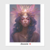 Sticker Rose violet Fairy Queen Imaginaire Art (Feuille)