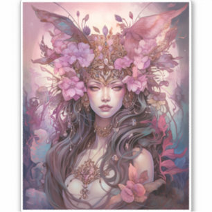 Sticker Rose violet Fairy Queen Imaginaire Art
