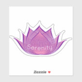 Sticker Rose violet Serenity Lotus Fleur Moiré Élégant (Feuille)