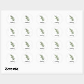 Sticker Rosemary Sprg Illustration Classic Round (Feuille)