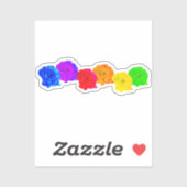 Sticker Roses arc-en-ciel (Feuille)