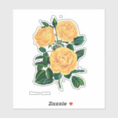 Sticker Roses jaunes (Feuille)