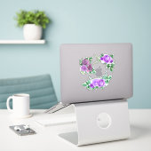 Sticker Roses pourpres d'aquarelle. Fleurs Lilac. Violet (Ordinateur portable sur le bureau)
