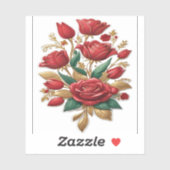 Sticker Roses rouges (Feuille)