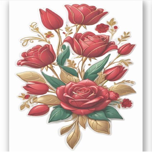Sticker Roses rouges (Devant)
