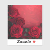 Sticker Roses Rouges Gothiques Élégantes (Feuille)