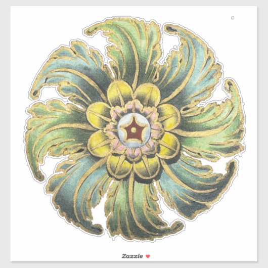 Sticker Rosette architecturale antique n° 1 (Feuille)