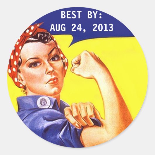 Sticker  Rosie De Riveter Inblikken BEST BY (Voorkant)