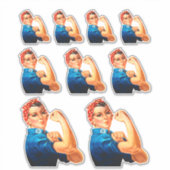 Sticker Rosie Le Riveter Multiplié par 9 (Devant)
