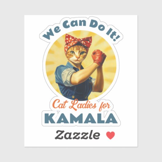 Sticker Rosie Les Dames De Chat Riveter Pour Kamala Harris (Feuille)