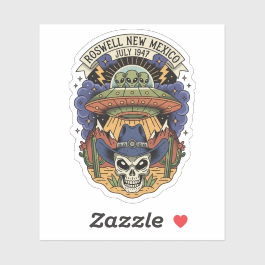 Sticker Roswell New Mexico Alien (Feuille)